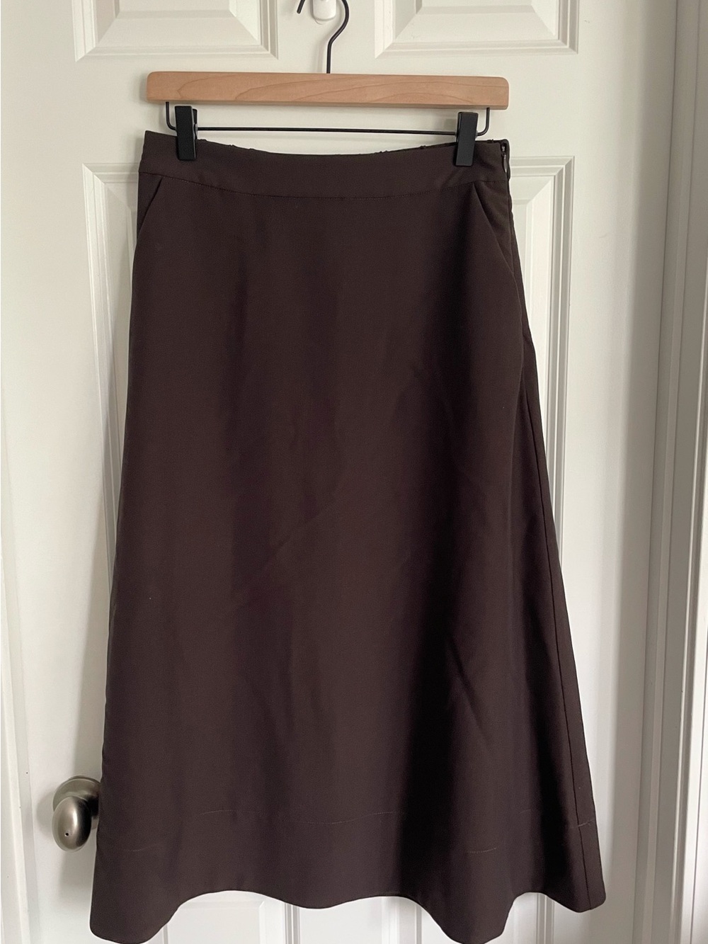 B.Young “Bydanta” Midi A-Line Skirt in Dark Brown